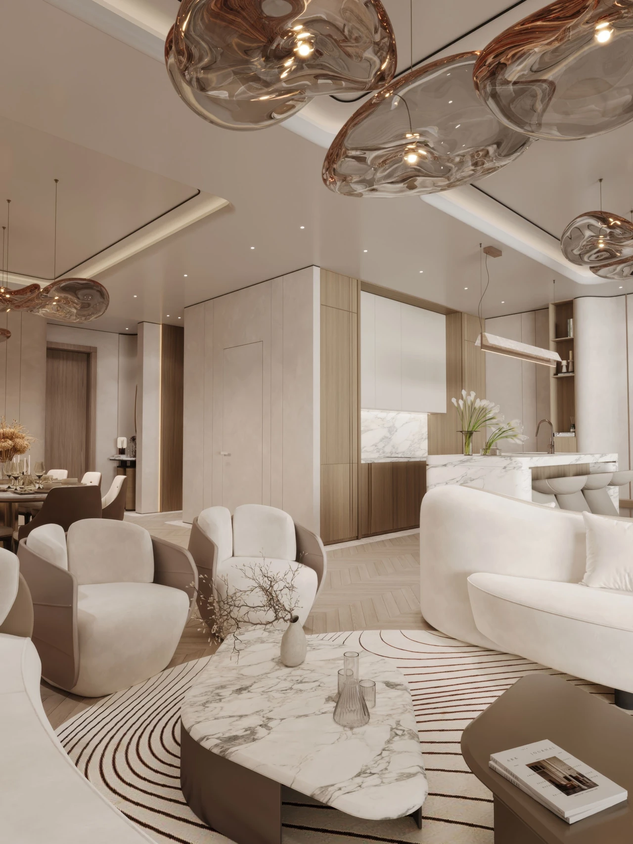 4-bedroom residences — Project renderings extracted from the supplied brochure. Illustrative and non-contractual; final specifications and availability are subject to confirmation.