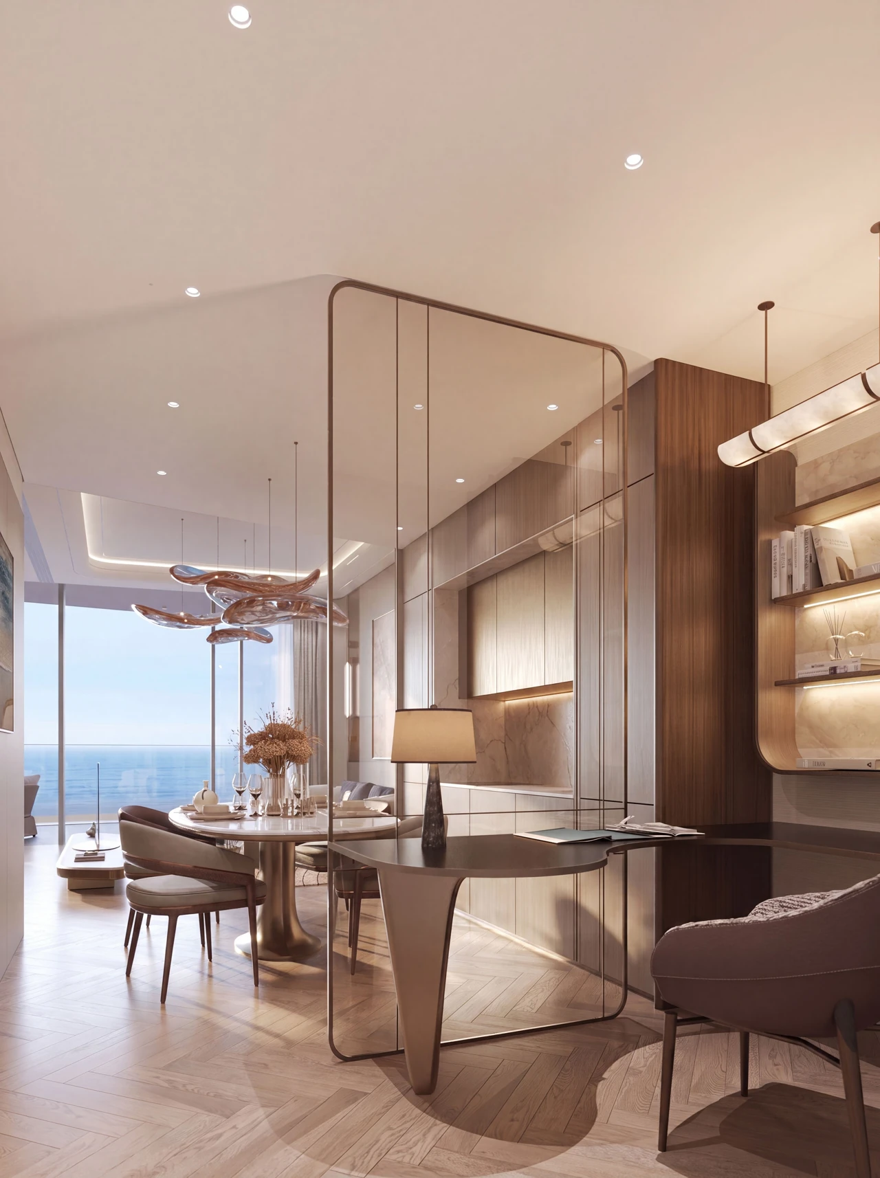 1-bedroom residences — Project renderings extracted from the supplied brochure. Illustrative and non-contractual; final specifications and availability are subject to confirmation.