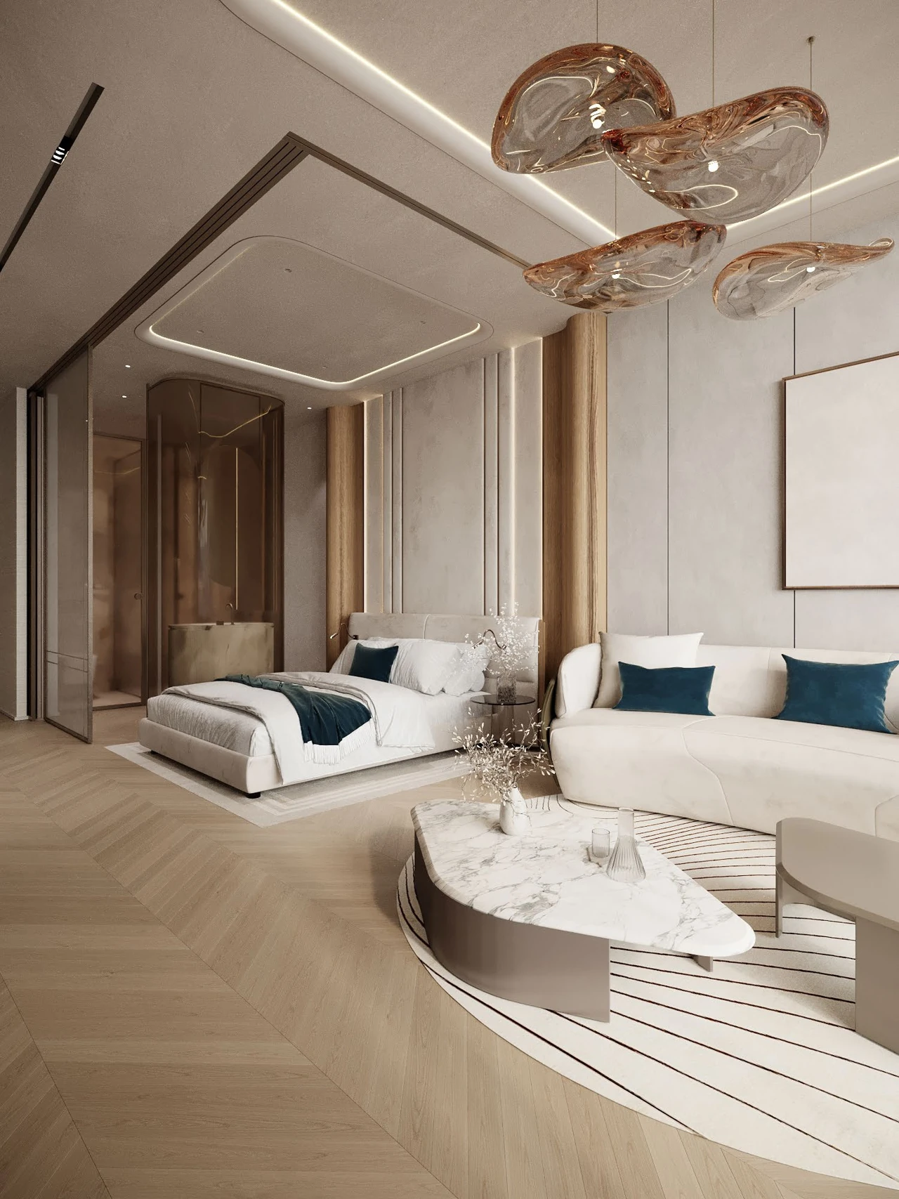 Studios — Project renderings extracted from the supplied brochure. Illustrative and non-contractual; final specifications and availability are subject to confirmation.